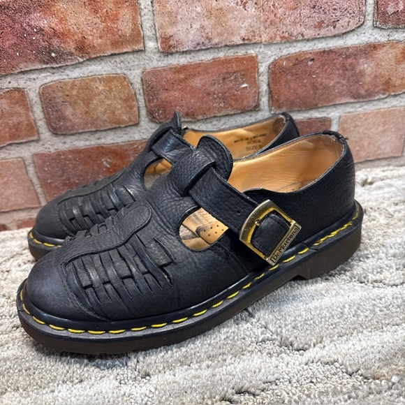 Dr. Martens 8064 Made in England Black Woven toe Mary Jane’s women’s Sz 7 - Picture 1 of 16